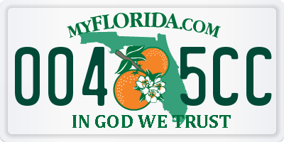 FL license plate 0045CC