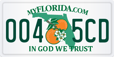 FL license plate 0045CD
