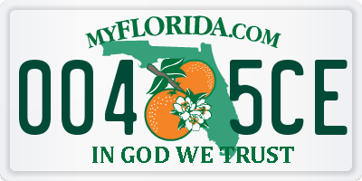 FL license plate 0045CE