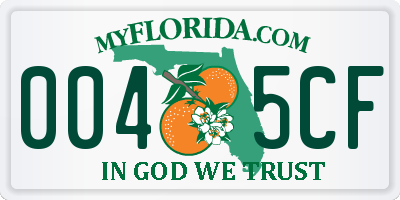 FL license plate 0045CF