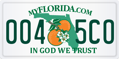 FL license plate 0045CO