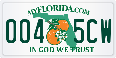 FL license plate 0045CW