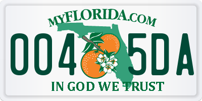 FL license plate 0045DA