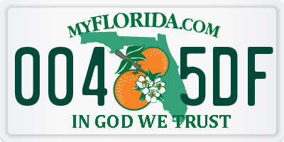 FL license plate 0045DF