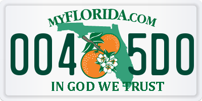 FL license plate 0045DO