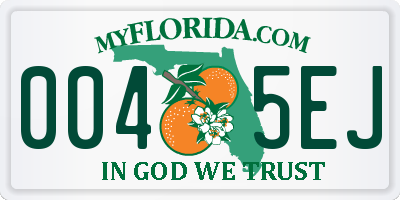 FL license plate 0045EJ