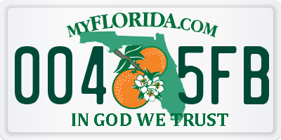 FL license plate 0045FB