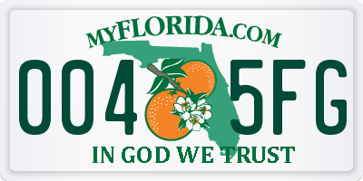 FL license plate 0045FG