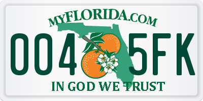FL license plate 0045FK