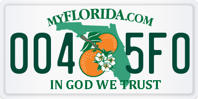 FL license plate 0045FO