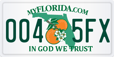 FL license plate 0045FX