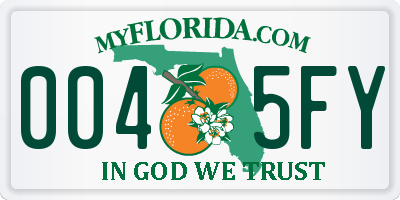 FL license plate 0045FY