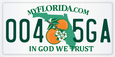 FL license plate 0045GA