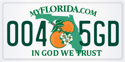 FL license plate 0045GD
