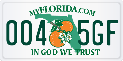 FL license plate 0045GF
