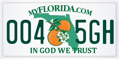 FL license plate 0045GH