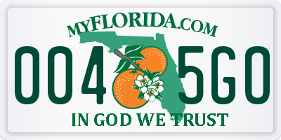 FL license plate 0045GO