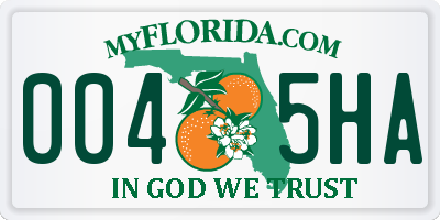 FL license plate 0045HA