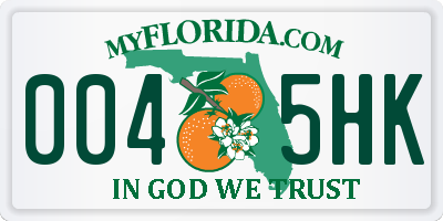 FL license plate 0045HK