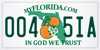 FL license plate 0045IA
