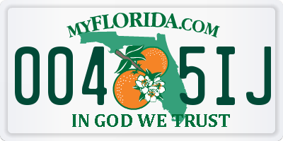 FL license plate 0045IJ