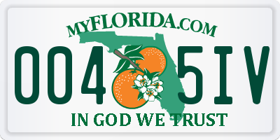 FL license plate 0045IV