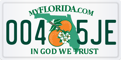 FL license plate 0045JE