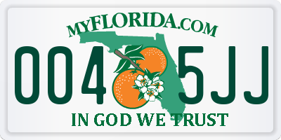 FL license plate 0045JJ