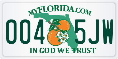 FL license plate 0045JW