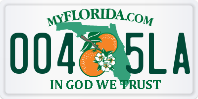 FL license plate 0045LA