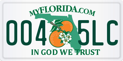 FL license plate 0045LC