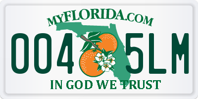 FL license plate 0045LM
