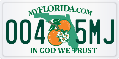 FL license plate 0045MJ