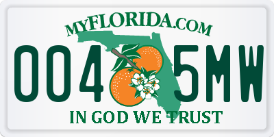 FL license plate 0045MW