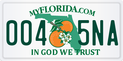 FL license plate 0045NA