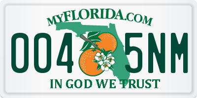 FL license plate 0045NM