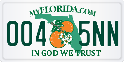 FL license plate 0045NN