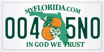 FL license plate 0045NO