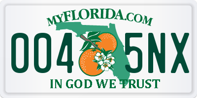 FL license plate 0045NX