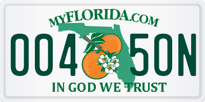 FL license plate 0045ON