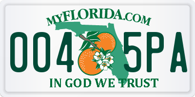 FL license plate 0045PA