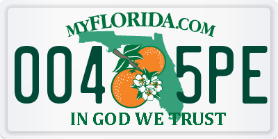 FL license plate 0045PE