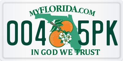 FL license plate 0045PK