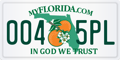 FL license plate 0045PL