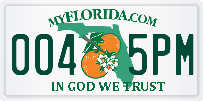 FL license plate 0045PM
