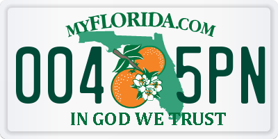 FL license plate 0045PN