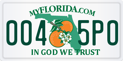 FL license plate 0045PO