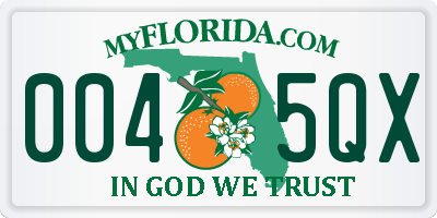 FL license plate 0045QX