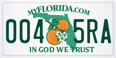 FL license plate 0045RA