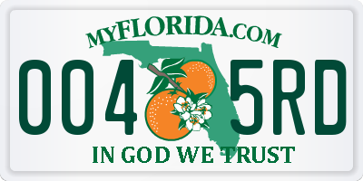 FL license plate 0045RD